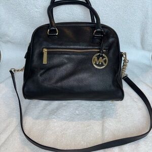 Michael Kors Black Satchel with Gold Accents
